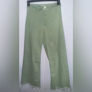 Zara Sage / Olive green High-waisted Wide-Leg Jeans